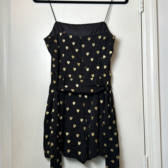 Kate Moss for Topshop Black with Embellished Gold Heart Romper Jumpsuit Size 6 - Picture 6 of 10